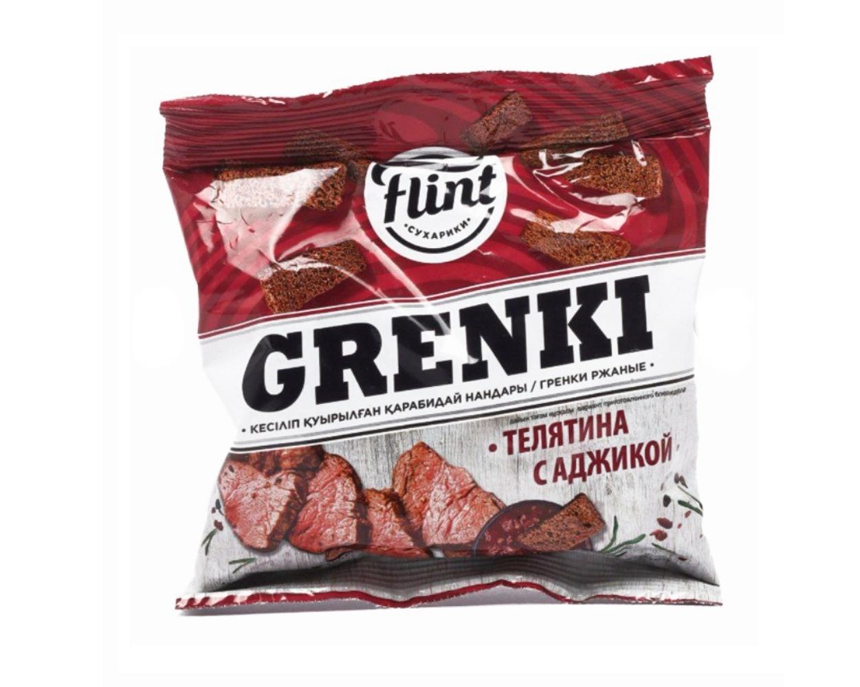 Сухарики Flint Grenki телятина с аджикой