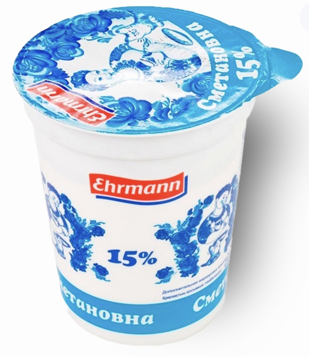 Сметана Ehrmann 15%, 375 г
