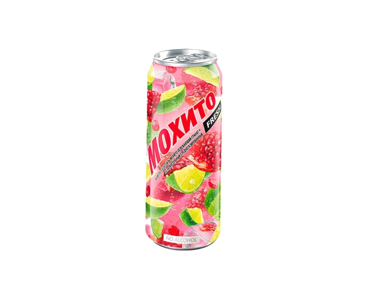 Газированный напиток Мохито Fresh освежающий гранатовый, БЕЗАЛКОГОЛЬНЫЙ