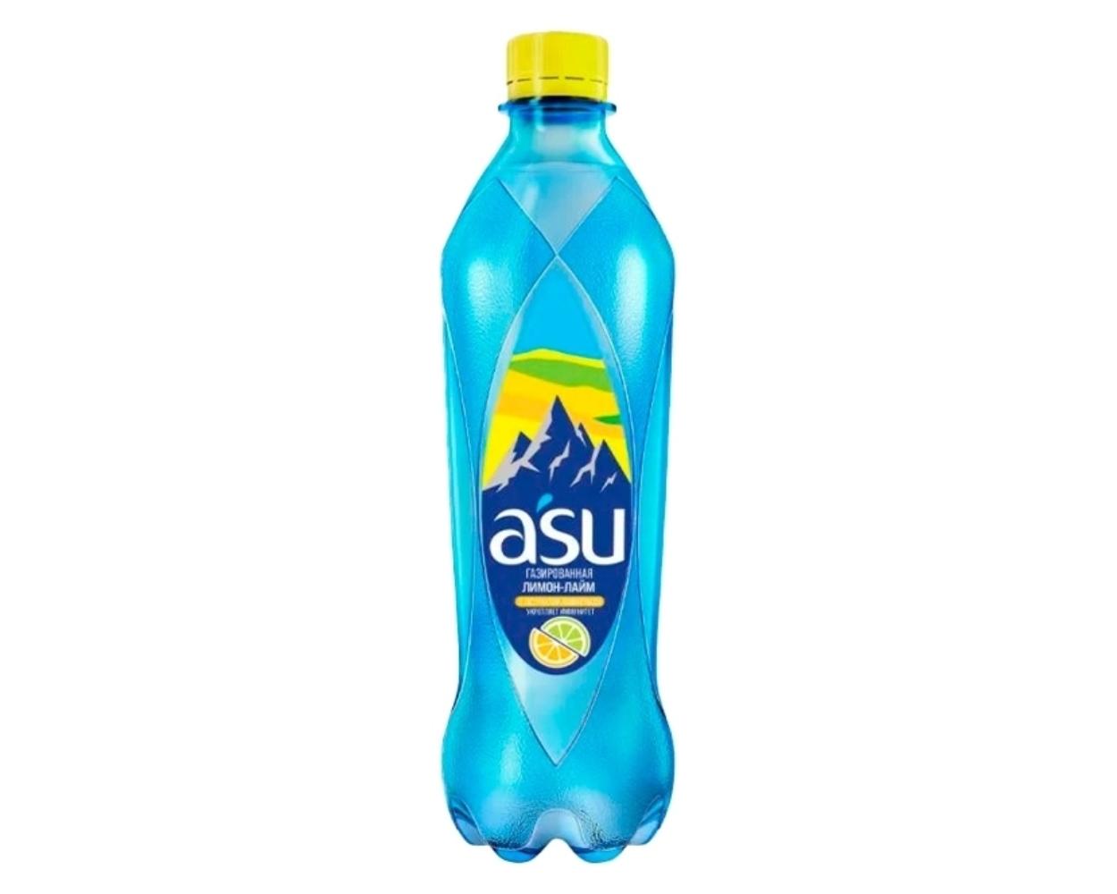 Вода Asu газированная, лимон-лайм с экстрактом лемонграсса 500 мл