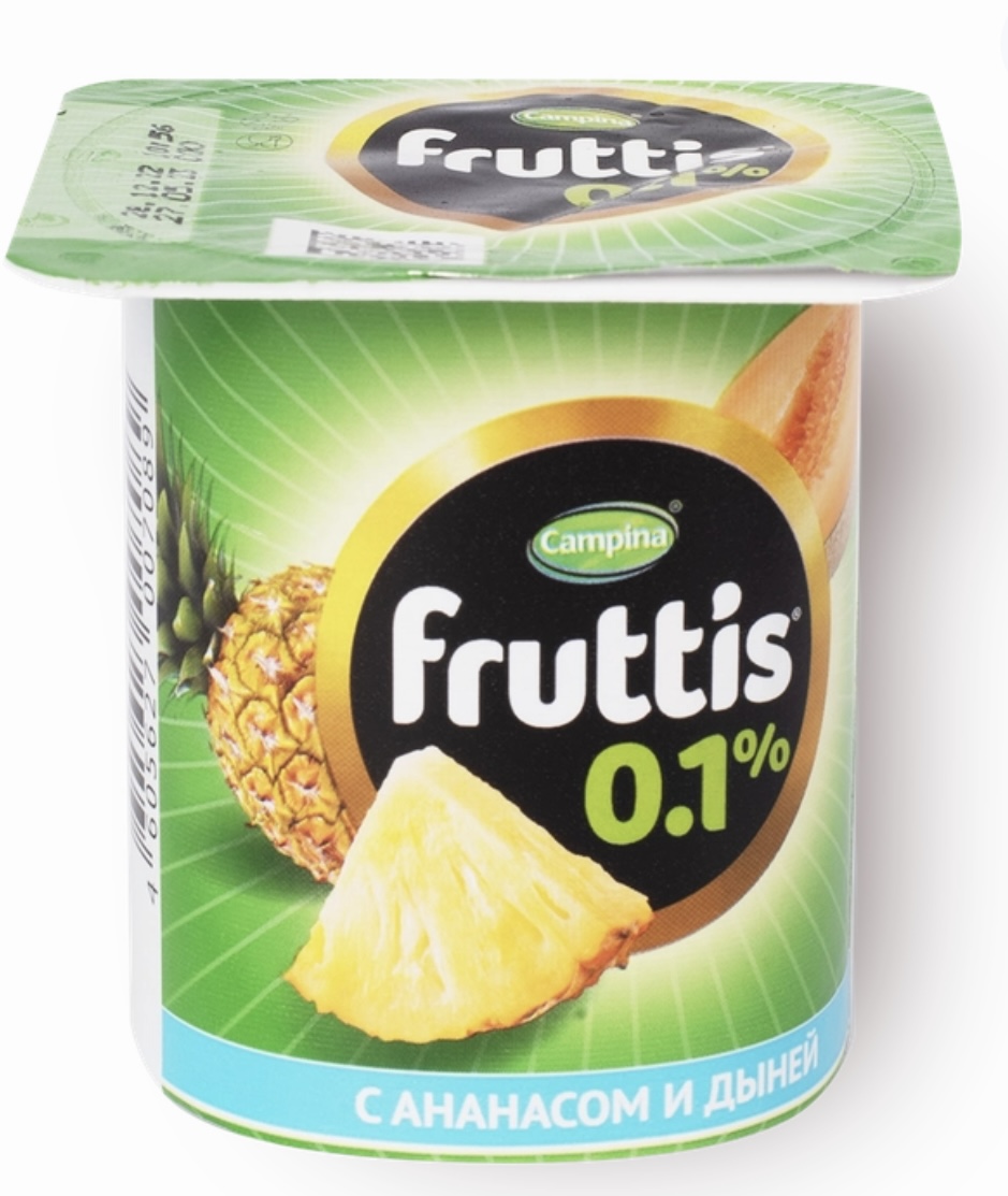 Йогурт Fruttis ананас-дыня 0.1%