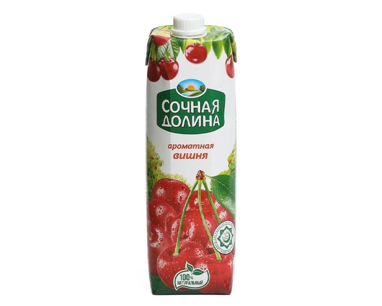 Сок Сочная долина вишневый, осветленный