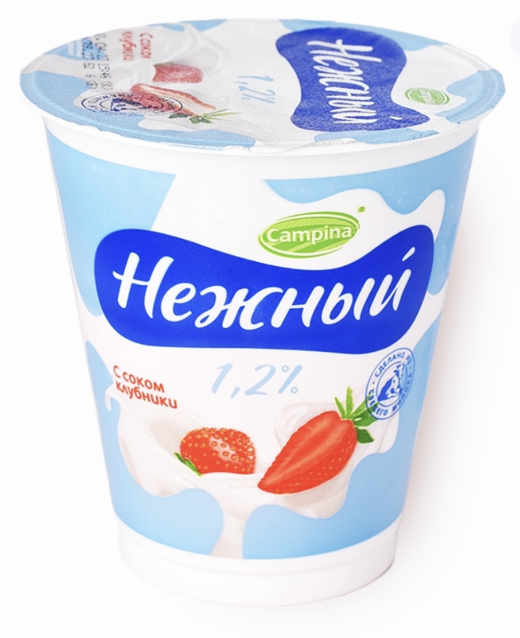 Йогурт Нежный с соком клубники 1.2%, 320 г