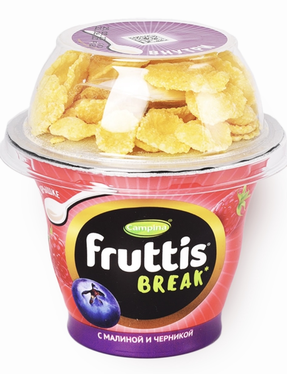 Йогурт Fruttis Break малина-черника