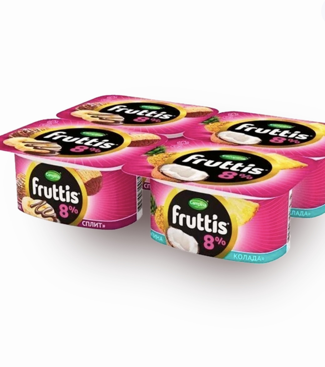 Йогурт Fruttis банан-пина колада 8%