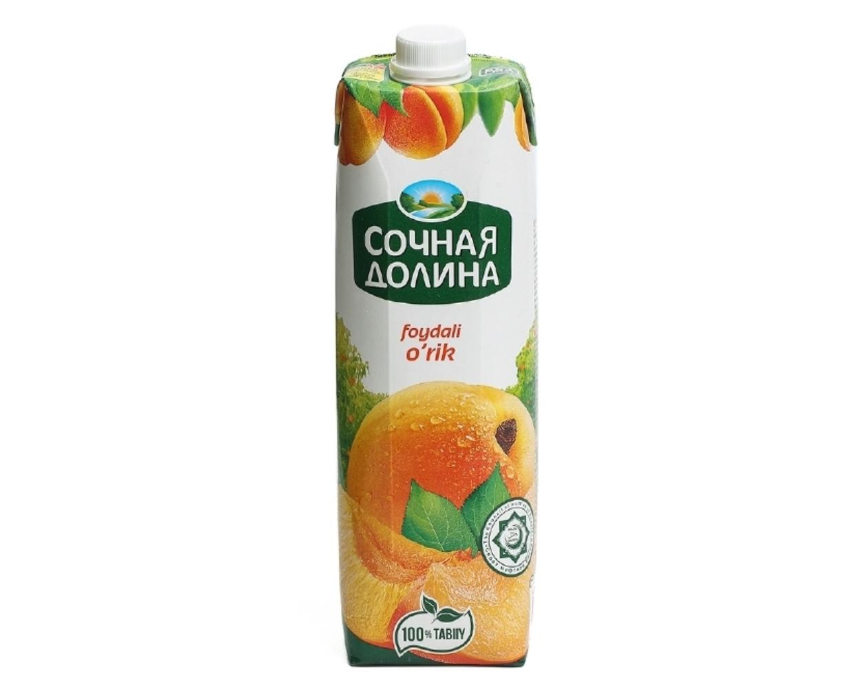 Сок Сочная долина абрикосовый с мякотью