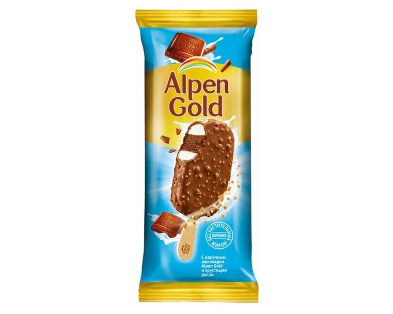 Мороженое Alpen Gold с хрустящим рисом и солеными шариками
