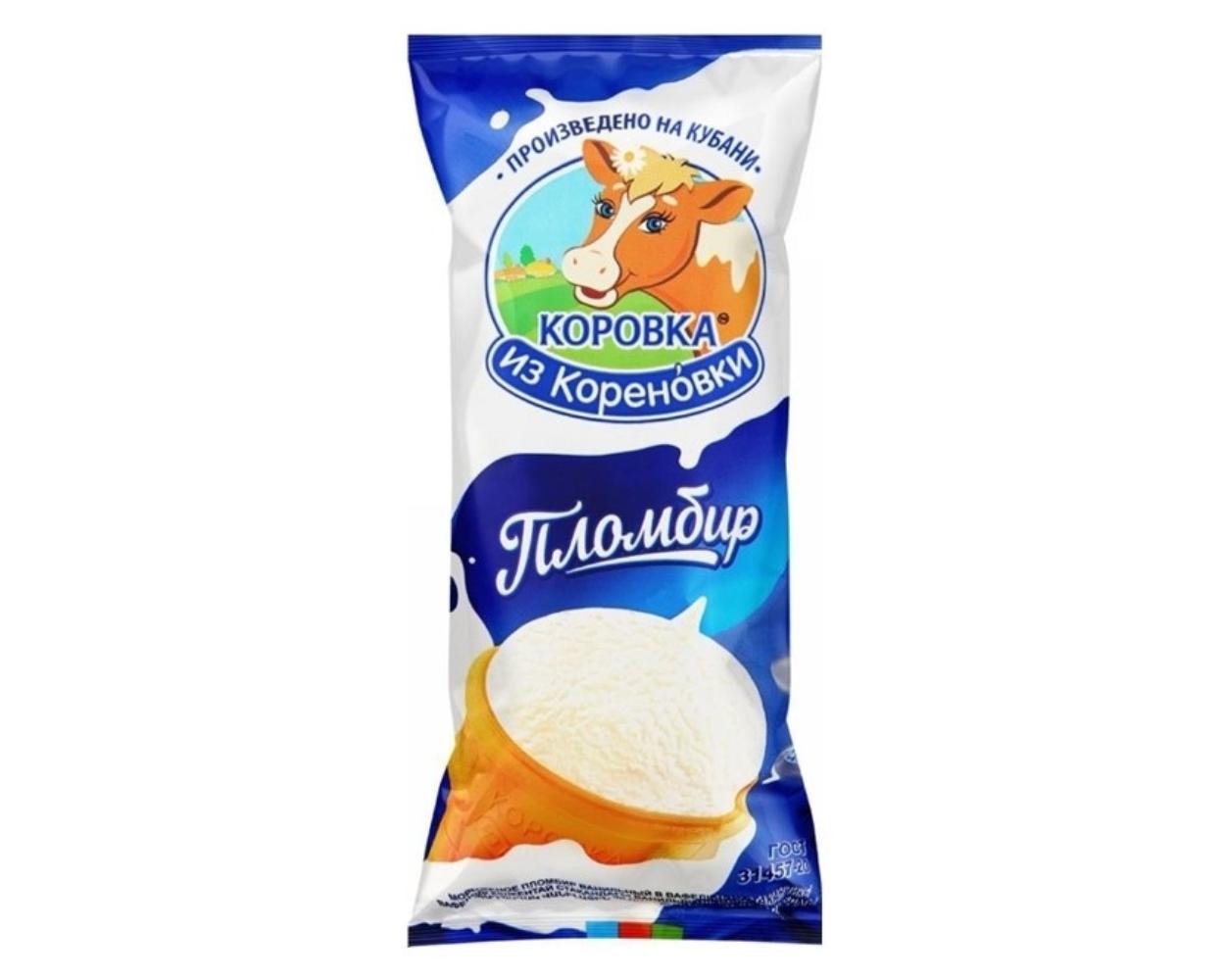 Мороженое Коровка из Кореновки пломбир в вафельном стаканчике