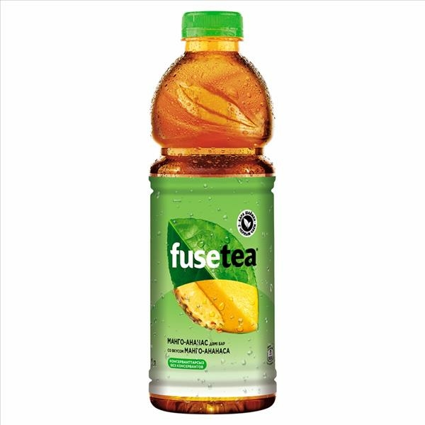 Холодный чай Fuse Tea черный, манго-ананас 450 мл