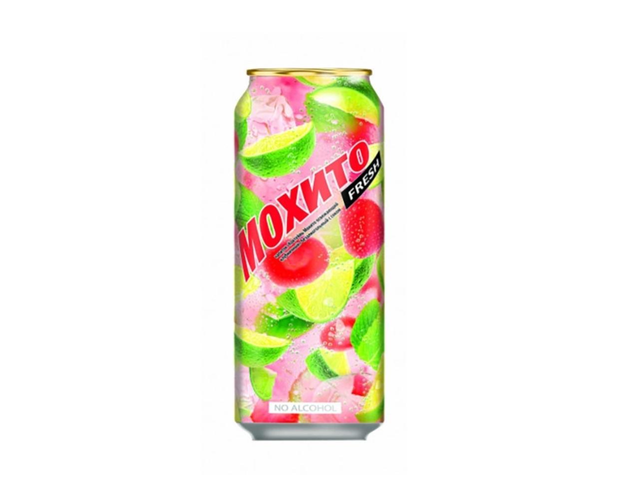 Газированный напиток Мохито Fresh освежающий клубничный, БЕЗАЛКОГОЛЬНЫЙ