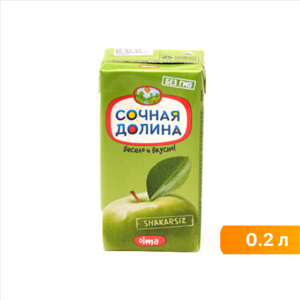 Сок Сочная долина яблочный 200 мл
