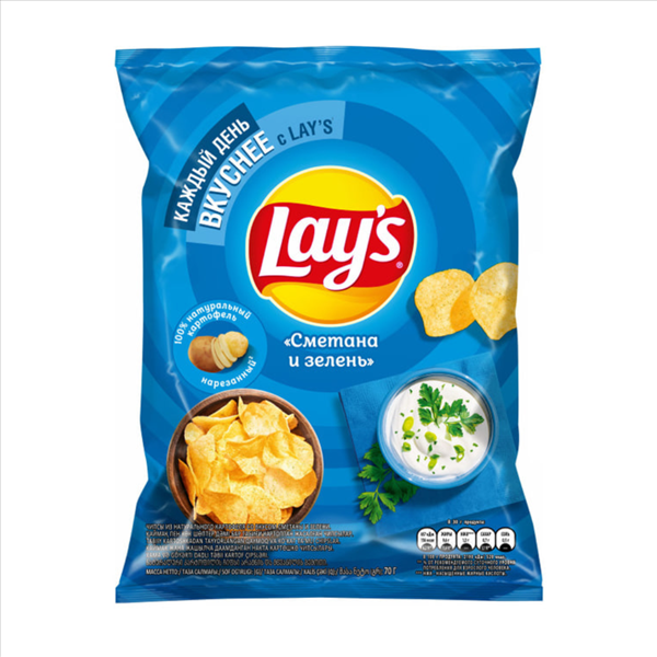 Чипсы Lay's сметана и зелень 70 г