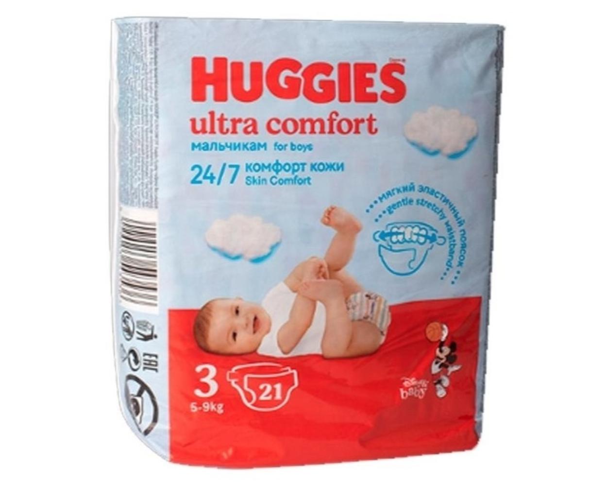 Подгузники Huggies Ultra Comfort мальчикам, 3 размер, 21 шт.
