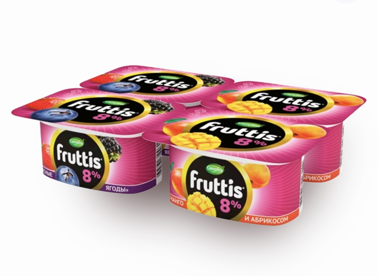 Йогурт Fruttis лесные ягоды-манго-абрикос 8%