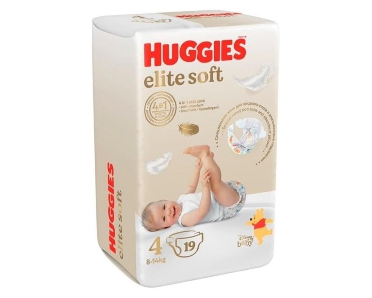 Подгузники Huggies Elite Soft 4 размер, 19 шт.