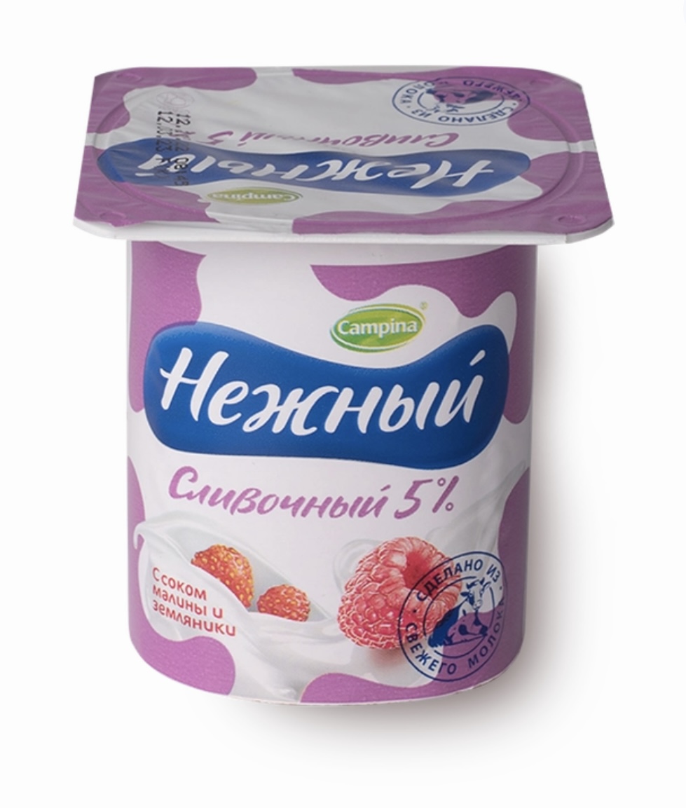 Йогурт Нежный с соком малины и земляники 5%